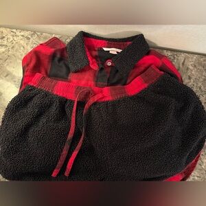 Victoria's Secret Red and Black Pajama Set